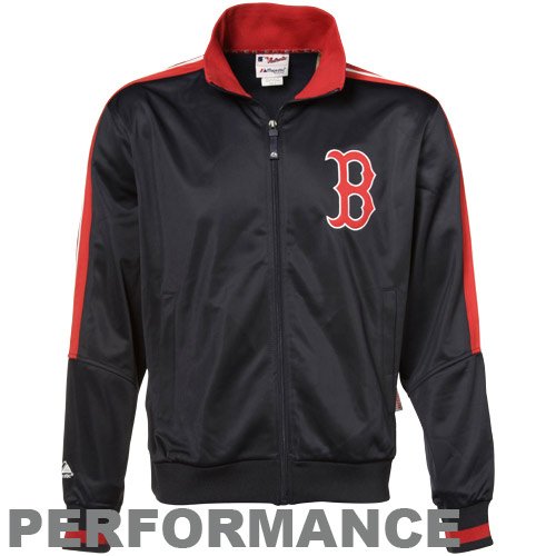 Boston Red Sox Therma Base Track Jacket (Large, Navy/Scarlett)