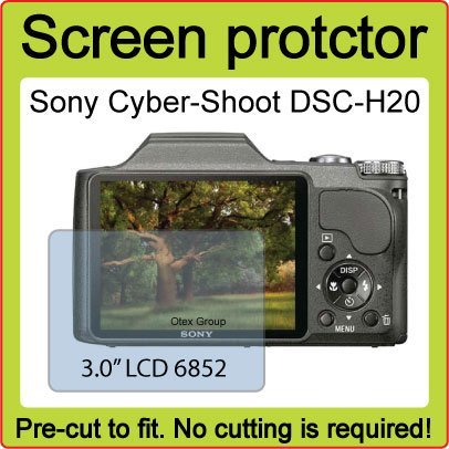 Sony DSC-H20 Exact fit, premium Clear LCD Screen Protector, no cutting is needed