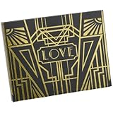 Hortense B Hewitt Art Deco Black Guest Book, Gold