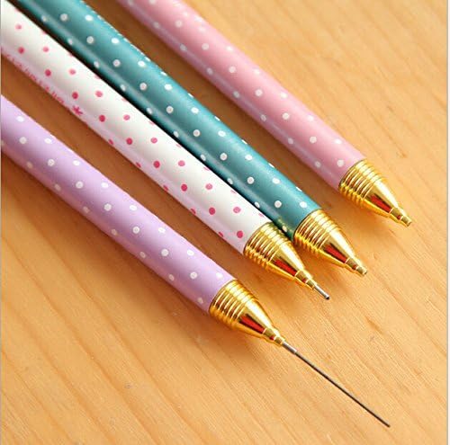 Perfectbaby Set of 8 Cute Gold Crown Metal Candy Spots Retractable Mechanical Pencils 0.5mm Refill for School Office Prizes Gifts