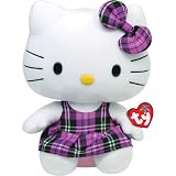 Ty Beanie Buddy Hello Kitty Tartan Plaid Overalls