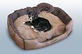 Hundebett / Hundekissen / Schlafplatz + 1 Kissen L Braun-Beige