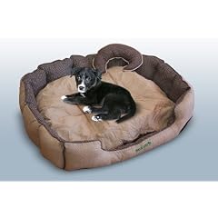 Hundebett / Hundekissen / Schlafplatz + 1 Kissen L Braun-Beige