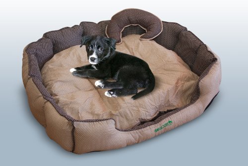 Hundebett / Hundekissen / Schlafplatz + 1 Kissen L Braun-Beige
