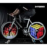 2 Packs Excelvan Bike Wheel Light - 300Lumen - 128pcs RGB LEDs - IPX6 Waterproof - PC Programmable