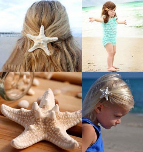 Fashion Hot Lady Girl Beach Wedding Natural Starfish Sea Star Hair Clip Hairpin