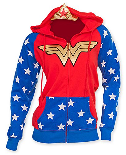 DC Comics Wonder Woman Foil Logo Crown Juniors Hoodie