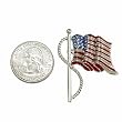 American Flag Silvertone Brooch Pin Fashion Jewelry