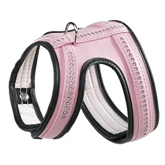 Ferplast 76018016 Geschirr f�r Hunde, soft high-tech material, LUX P XS, A: 20-25 cm, B: 30-39 cm, rosa mit weissen Strassteinen