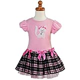 Bonnie Jean Infant Girl Cute Pink Plaid Bow Kitty Cat Dress 12M-24M