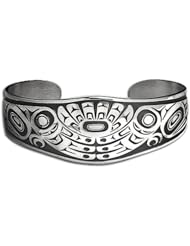 Sterling Silver Raven Small Northwest Coast Native American Bracelet. Made in USA.