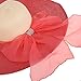 Vbiger Anti-uv Straw Large Wide Brim summer Beach Sun Hat With Bowknot (Watermelon Red)