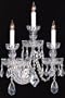 Three - light Swarovski Spectra Crystal Wall Sconce I, 18"Hx15"Wx7"EXT, POLISHED CHROME
