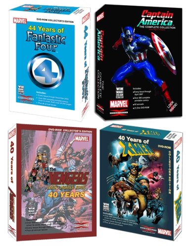 Marvel Comics Avengers, X-Men, Fantastic Four & Captain America DVD-ROM Bundle