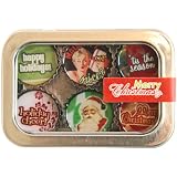 Merry Christmas Holiday Bottle Cap 6 pc Magnet Set w/ Case