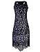 PrettyGuide Women 1920s Sequin Paisley Racer Back Tassels Hem Flapper Cocktail Dress Pure Black Small