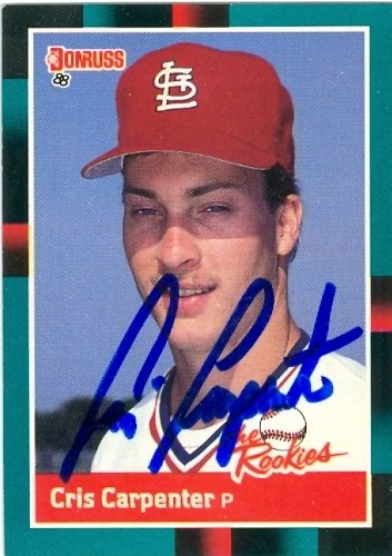 Cris Carpenter Autographed/Hand Signed Baseball Card (St. Louis Cardinals) 1988 Donruss #50