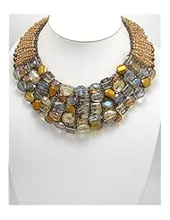 Mixed Colors Agate Necklace In Zinc