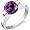 Bezel Set 1.75 carats Amethyst Engagement Ring in Sterling Silver Rhodium Finish Size 5, Available in Sizes 5 thru 9