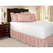 California King Pink Ruffled Bed Skirt with 18" Drop