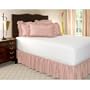 Twin Pink Ruffled Bed Skirt with 14" Drop
