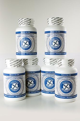 Migraine Factor X - A Natural Supplement for Migraine Relief with Standardized Butterbur (PA Free), Standardized Feverfew, Magnesium Glycinate, B2 and CoQ10. Neurologist Recommended. 120 Pills (4)