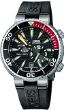Oris Men's 7164RS TT1 Pro Diver 1000m Black Dial Rubber Strap Watch