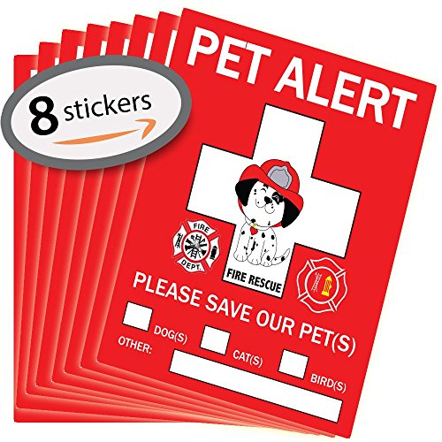 Vinyl Decal Adhesive Sticker â— Warning Pet Alert Inside in Case of