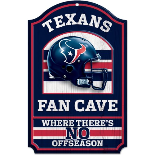 NFL Houston Texans 11-by-17 inch Fan Cave No Offseason Wood Sign