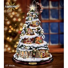 Thomas Kinkade Night Before Christmas Talking Tree NEW