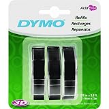 DYMO Embossing Tape - Glossy vinyl labels - black - Roll (3/8 in x 9.8 ft) - 3 Rolls