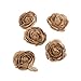 VORCOOL Hessian Burlap Rose Flowers 5 Pack for Christmas Wedding Decoration (Brown)