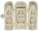 Buddha Altar in Three Parts with Hinged Panels Statue Sculpture