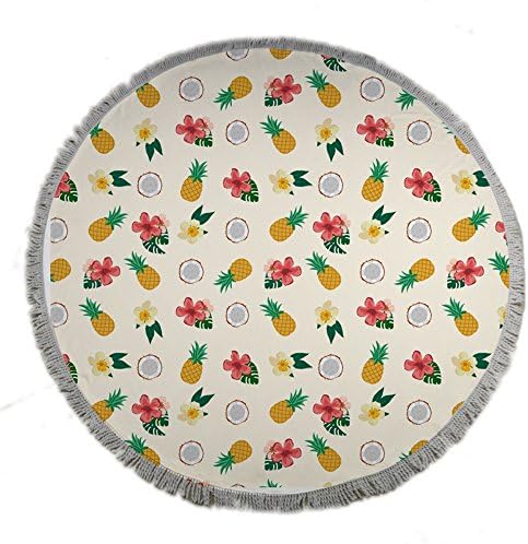 Beach Towel_Geometric Figure Stripe Point Triangle Printed Round Microfiber Towel for Bath Swim