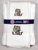 LSU Tigers 3 Piece White Embroidered Bath Towel Gift Set