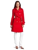 IMAGE OF Calvin Klein Women's Tomato Trench Coat, Tomato, Petite Medium