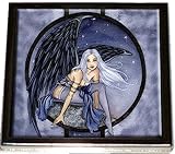 Starry Night Blue Dusk Magical Fairy Compact Mirror Fantasy Art by Amy Brown