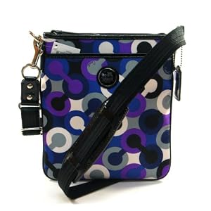Coach Alex Signature Purple Blue Scarf Silky Swing Pack Bag 43381