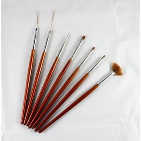 Glow 7 Piece Nail Art Brushes Set for Painting Design - Best Quality at Best Price!!!!