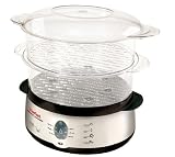Aquatimer 2 Tier Black/Chrome Steamer