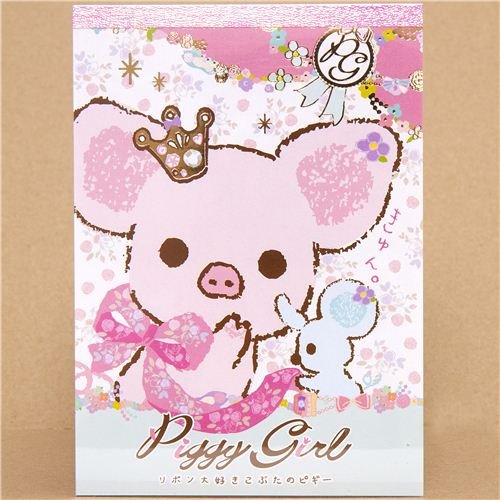 Imagen 1 de Bonito bloc de notas Piggy Girl con cerdo y lazo