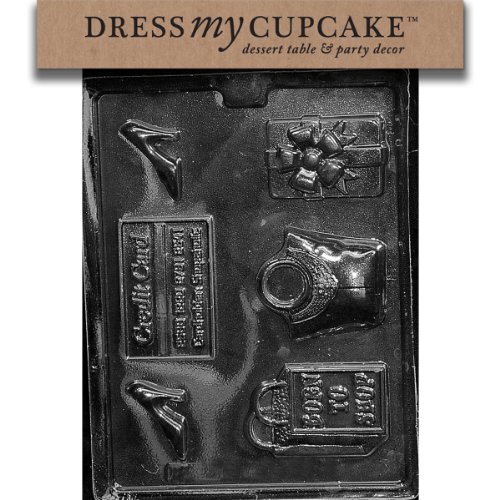 Dress My Cupcake DMCD093SET Chocolate Candy Mold, Shopping Kit for Specialty Box, Set of 6