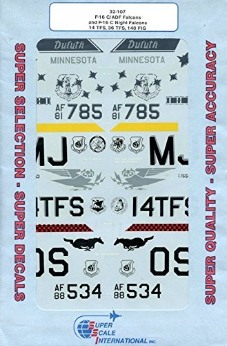 Super Scale Decal 1:32 F-16 C/ADF Night Falcon 14 TFS 36 TFS 148 FIG #32-107