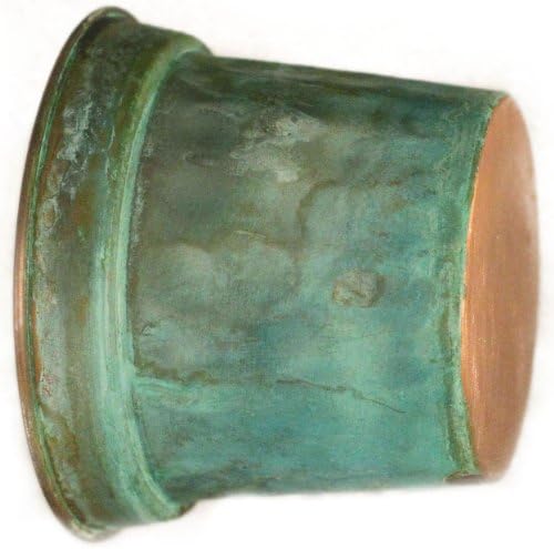 Dago's Copper Designs GP-201-G 1-Piece Solid Copper Hammered Seamless Grower Pot, 4.75-Inch by 3.75-Inch by 3.25-Inch, Verdigris
