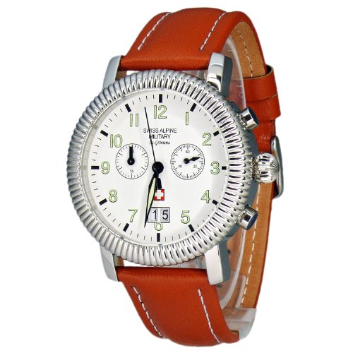 Swiss Alpine Military Herren-Armbanduhr XL AV288 Chronograph Leder 2880.9533SAM