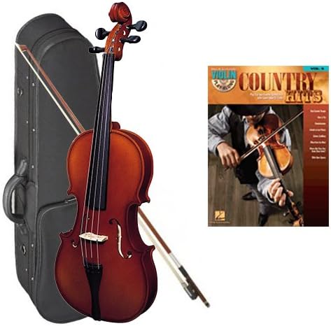 Strunal 220 Student Violin Country Hits Play Along Pack - 1/2 Size European Violin w/Case & Play Along Book