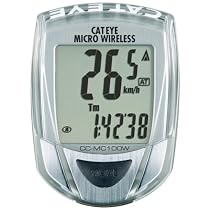 Cateye CC-MC100W Micro Wireless 10-Function Bicycle Computer (Silver)
