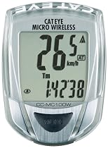 Cateye CC-MC100W Micro Wireless 10-Function Bicycle Computer (Silver)