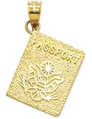 14K Yellow Gold Passport Charm
