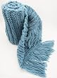 Handmade Extra Wide Acrylic Scarf or Shawl - Soothing Blue (100% Knitted By Hand/extra Long/wide)